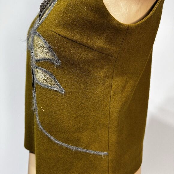 Mignon Doo Size L Large Wool Blend Embellished Sleeveless Shell Top NWT - Picture 5 of 11